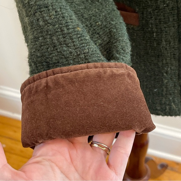 Woolrich Made in USA Wool Jacket Suede Trim Womens M Cabincore Vintage - Picture 2 of 10